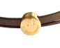 Preview: Lederarmband mit vergoldetem Smiley, bronze