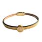 Preview: Lederarmband mit vergoldetem Smiley, gold