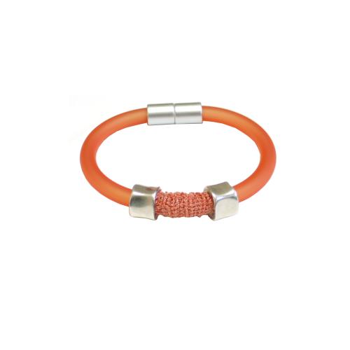 Kautschuk-Perlon-Armband, hellorange