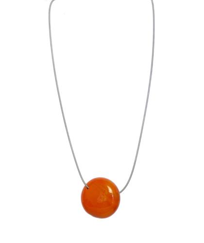 Edelstahlkette mit Muranoglas, orange