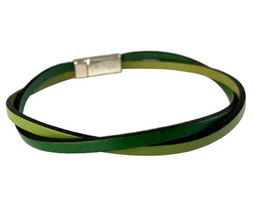 Lederarmband mit Magnetverschluss, apfel-pistazie