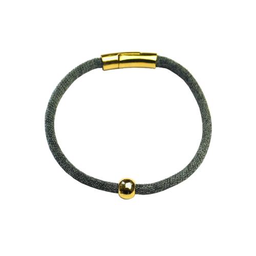 vergoldetes Viskose-Perlon-Armband,anthrazit