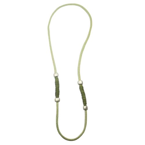 lange Viskose-Perlon-Armband mit Elementen aus Kunstharz, apfelgrün/grün
