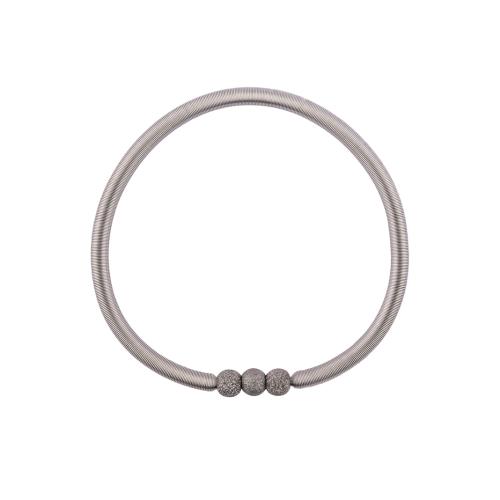 Edelstahlarmband mit 3 diamantierten Kugeln, grey