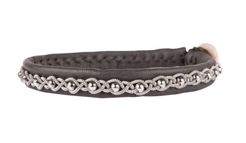 Rentierlederarmband mit Hornknopf, dunkelbraun