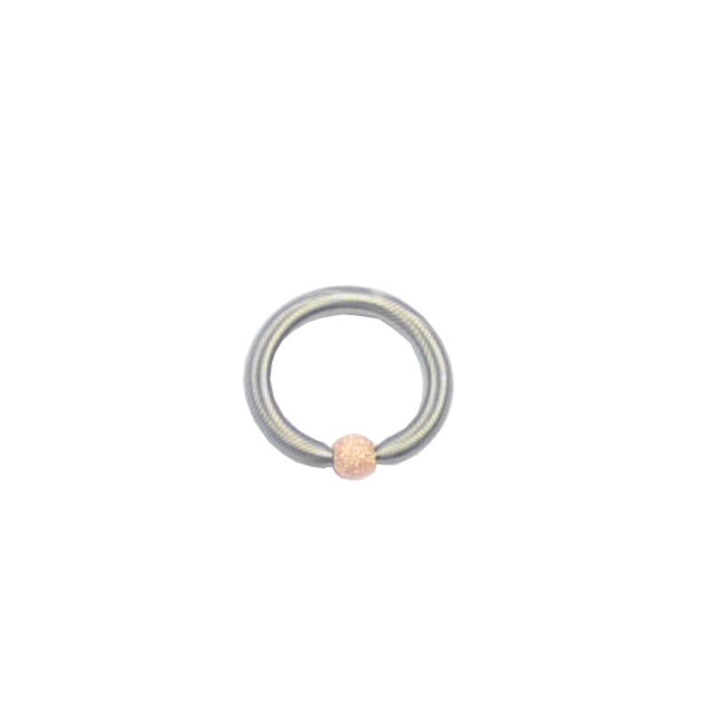 Edelstahlring mit diamantierter Silberkugel, rose