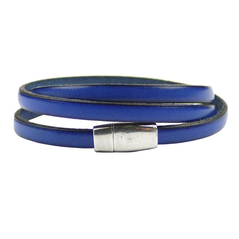 Lederarmband Magnetverschluss, blau