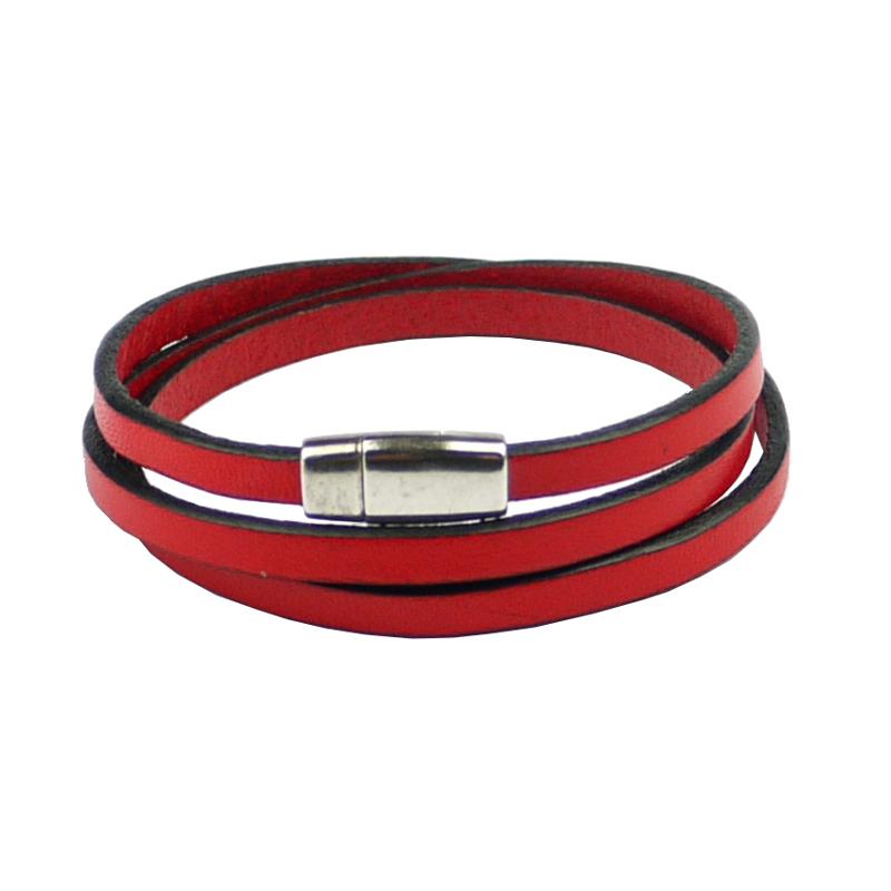 Lederarmband Magnetverschluss, rot