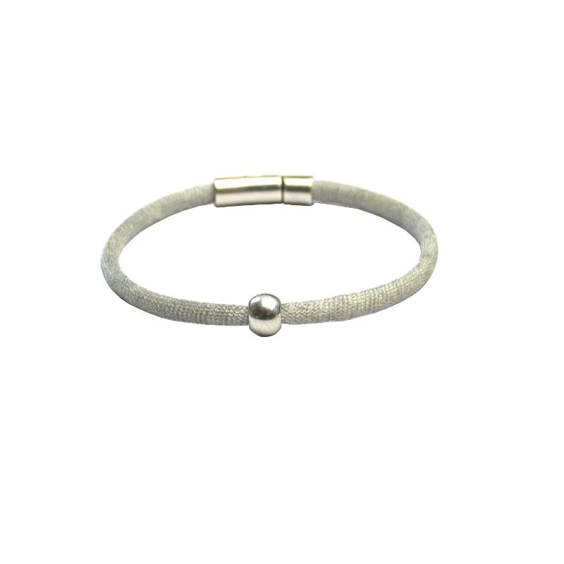 Viskose-Perlon-Armband, silbergrau