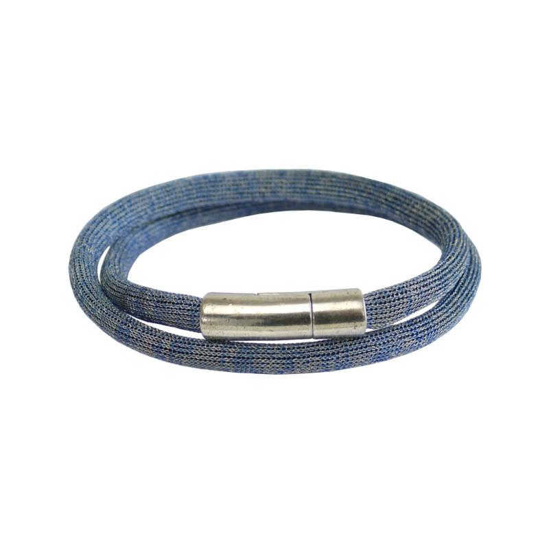 Viskose-Perlon-Armband, hellblau