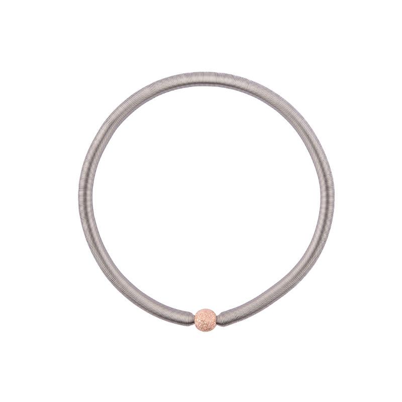 Edelstahlarmband mit diamantierter Silberkugel, rose